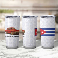 Cuba Classic Car Tumbler Cup La Isla de la Libertad Red Vintage Auto with Cuban Flag Design - Wonder Print Shop