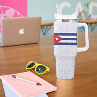 Cuba Classic Car Tumbler With Handle La Isla de la Libertad Red Vintage Auto with Cuban Flag Design - Wonder Print Shop