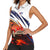 Cuba Classic Car Women Sleeveless Polo Shirt La Isla de la Libertad Red Vintage Auto with Cuban Flag Design - Wonder Print Shop