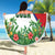 Cuba Floral Beach Blanket Tropical Flower Design with Cuban Flag and Cuba en Flor Script - Wonder Print Shop