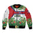 Cuba Floral Bomber Jacket Tropical Flower Design with Cuban Flag and Cuba en Flor Script - Wonder Print Shop