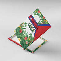 Cuba Floral Canvas Wall Art Tropical Flower Design with Cuban Flag and Cuba en Flor Script - Wonder Print Shop