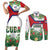 Cuba Floral Couples Matching Short Sleeve Bodycon Dress and Long Sleeve Button Shirt Tropical Flower Design with Cuban Flag and Cuba en Flor Script - Wonder Print Shop