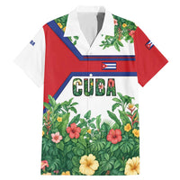 Cuba Floral Family Matching Mermaid Dress and Hawaiian Shirt Tropical Flower Design with Cuban Flag and Cuba en Flor Script - Wonder Print Shop