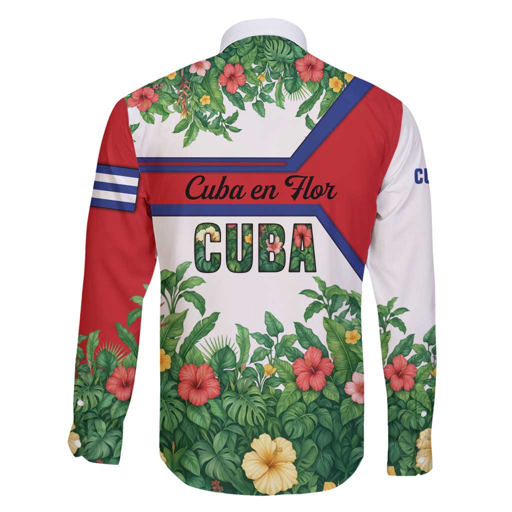 Cuba Floral Family Matching Mermaid Dress and Hawaiian Shirt Tropical Flower Design with Cuban Flag and Cuba en Flor Script - Wonder Print Shop