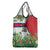 Cuba Floral Grocery Bag Tropical Flower Design with Cuban Flag and Cuba en Flor Script - Wonder Print Shop