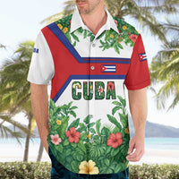 Cuba Floral Hawaiian Shirt Tropical Flower Design with Cuban Flag and Cuba en Flor Script - Wonder Print Shop