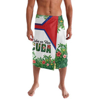 Cuba Floral Lavalava Tropical Flower Design with Cuban Flag and Cuba en Flor Script - Wonder Print Shop