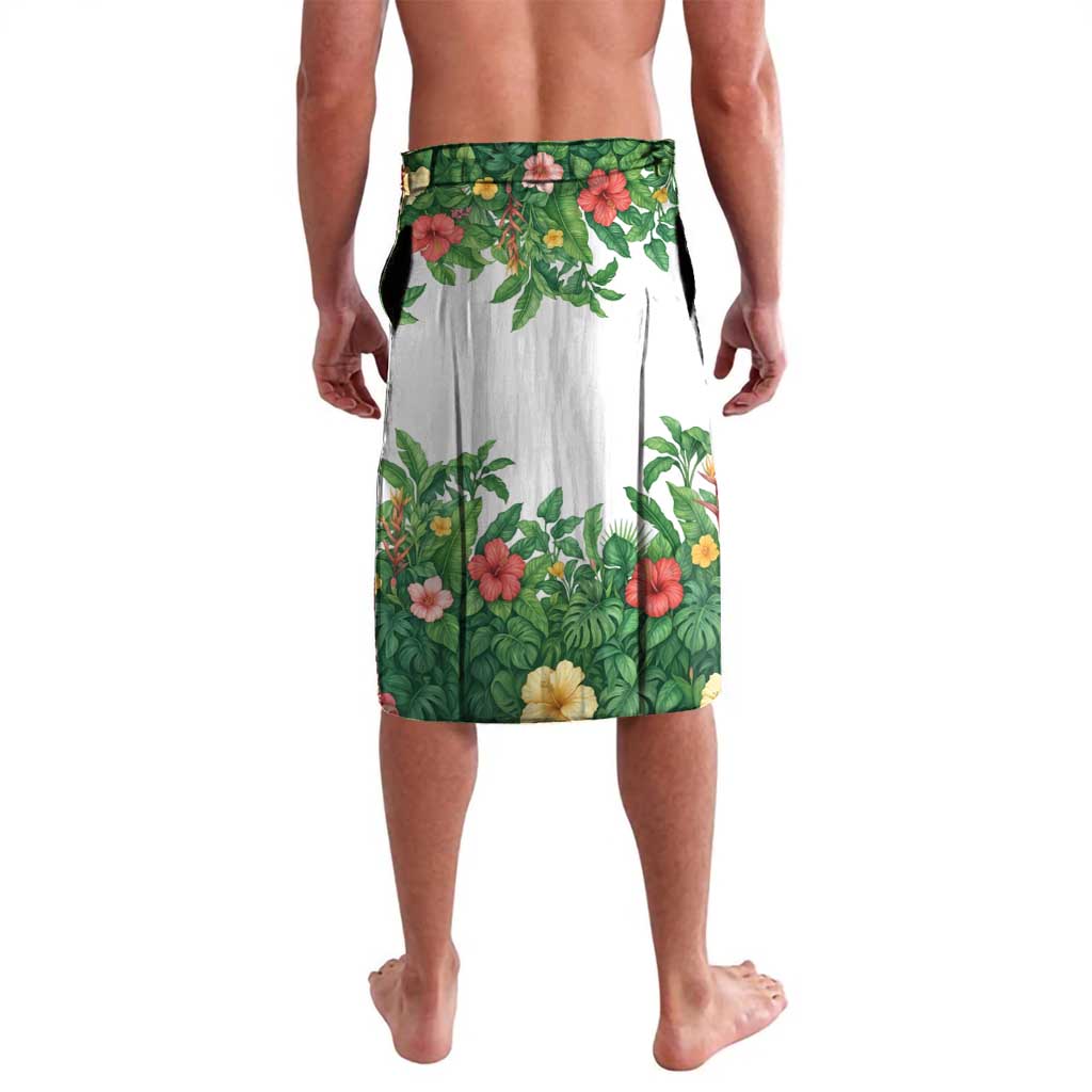 Cuba Floral Lavalava Tropical Flower Design with Cuban Flag and Cuba en Flor Script - Wonder Print Shop