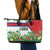 Cuba Floral Leather Tote Bag Tropical Flower Design with Cuban Flag and Cuba en Flor Script - Wonder Print Shop