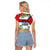 Cuba Floral Raglan Cropped T Shirt Tropical Flower Design with Cuban Flag and Cuba en Flor Script - Wonder Print Shop