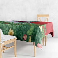 Cuba Floral Tablecloth Tropical Flower Design with Cuban Flag and Cuba en Flor Script - Wonder Print Shop