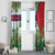 Cuba Floral Window Curtain Tropical Flower Design with Cuban Flag and Cuba en Flor Script - Wonder Print Shop