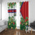 Cuba Floral Window Curtain Tropical Flower Design with Cuban Flag and Cuba en Flor Script - Wonder Print Shop