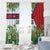Cuba Floral Window Curtain Tropical Flower Design with Cuban Flag and Cuba en Flor Script - Wonder Print Shop