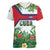 Cuba Floral Women V-Neck T-Shirt Tropical Flower Design with Cuban Flag and Cuba en Flor Script - Wonder Print Shop