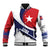 Cuba Flag Baseball Jacket Red White and Blue Design with Cuban Star and Havana City Skyline - Wonder Print Shop
