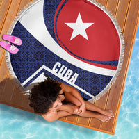 Cuba Flag Beach Blanket Red White and Blue Design with Cuban Star and Havana City Skyline - Wonder Print Shop