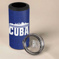 Cuba Flag 4 in 1 Can Cooler Tumbler Red White and Blue Design with Cuban Star and Havana City Skyline - Wonder Print Shop