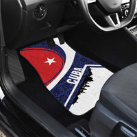Cuba Flag Car Mats Red White and Blue Design with Cuban Star and Havana City Skyline - Wonder Print Shop