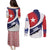 Cuba Flag Couples Matching Puletasi and Long Sleeve Button Shirt Red White and Blue Design with Cuban Star and Havana City Skyline - Wonder Print Shop