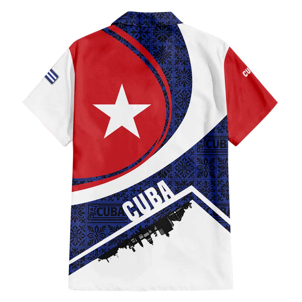 Cuba Flag Family Matching Long Sleeve Bodycon Dress and Hawaiian Shirt Red White and Blue Design with Cuban Star and Havana City Skyline - Wonder Print Shop