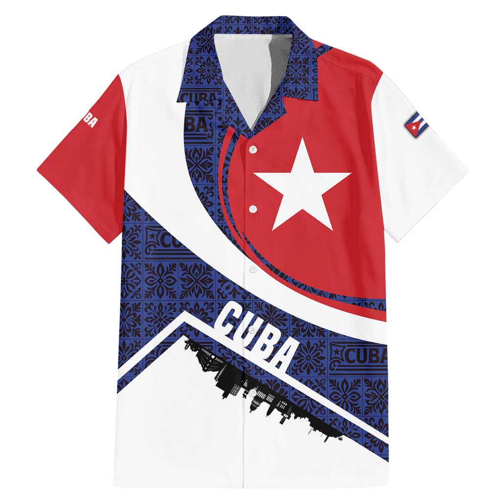 Cuba Flag Family Matching Mermaid Dress and Hawaiian Shirt Red White and Blue Design with Cuban Star and Havana City Skyline - Wonder Print Shop