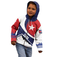 Cuba Flag Kid Hoodie Red White and Blue Design with Cuban Star and Havana City Skyline - Wonder Print Shop