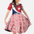 Cuba Flag Kid Short Sleeve Dress Red White and Blue Design with Cuban Star and Havana City Skyline - Wonder Print Shop