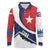 Cuba Flag Long Sleeve Polo Shirt Red White and Blue Design with Cuban Star and Havana City Skyline - Wonder Print Shop