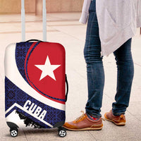Cuba Flag Luggage Cover Red White and Blue Design with Cuban Star and Havana City Skyline - Wonder Print Shop