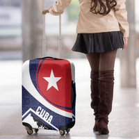 Cuba Flag Luggage Cover Red White and Blue Design with Cuban Star and Havana City Skyline - Wonder Print Shop
