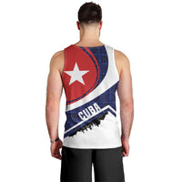 Cuba Flag Men Tank Top Red White and Blue Design with Cuban Star and Havana City Skyline - Wonder Print Shop