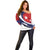 Cuba Flag Off Shoulder Sweater Red White and Blue Design with Cuban Star and Havana City Skyline - Wonder Print Shop