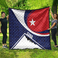 Cuba Flag Quilt Red White and Blue Design with Cuban Star and Havana City Skyline - Wonder Print Shop
