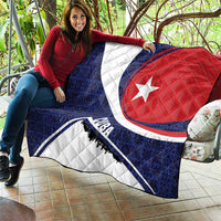 Cuba Flag Quilt Red White and Blue Design with Cuban Star and Havana City Skyline - Wonder Print Shop