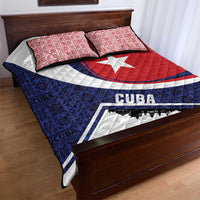 Cuba Flag Quilt Bed Set Red White and Blue Design with Cuban Star and Havana City Skyline - Wonder Print Shop