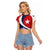 Cuba Flag Raglan Cropped T Shirt Red White and Blue Design with Cuban Star and Havana City Skyline - Wonder Print Shop