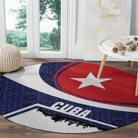 Cuba Flag Round Carpet Red White and Blue Design with Cuban Star and Havana City Skyline - Wonder Print Shop