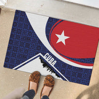 Cuba Flag Rubber Doormat Red White and Blue Design with Cuban Star and Havana City Skyline - Wonder Print Shop