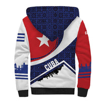 Cuba Flag Sherpa Hoodie Red White and Blue Design with Cuban Star and Havana City Skyline - Wonder Print Shop