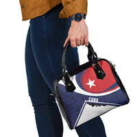 Cuba Flag Shoulder Handbag Red White and Blue Design with Cuban Star and Havana City Skyline - Wonder Print Shop
