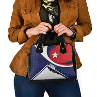 Cuba Flag Shoulder Handbag Red White and Blue Design with Cuban Star and Havana City Skyline - Wonder Print Shop