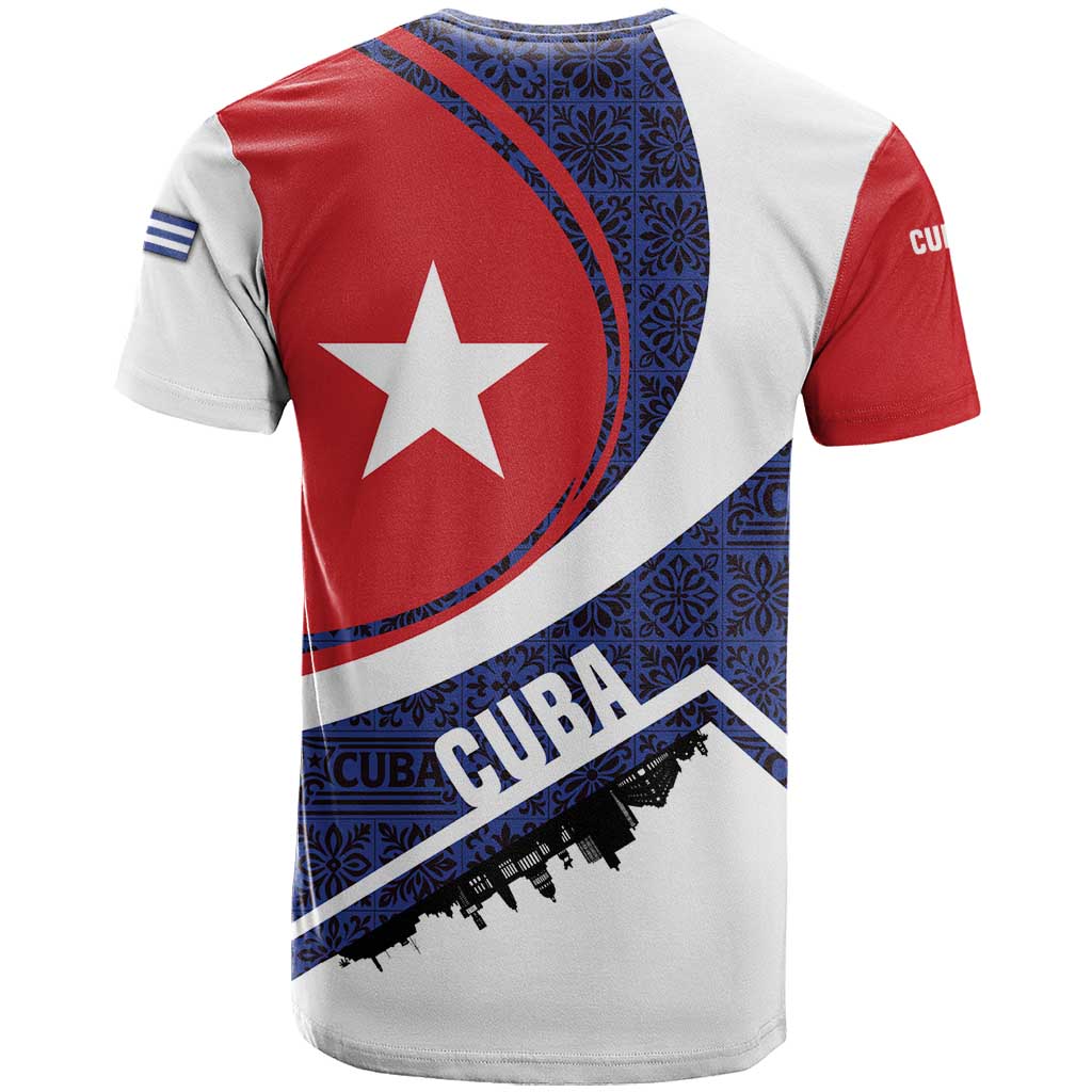 Cuba Flag T Shirt Red White and Blue Design with Cuban Star and Havana City Skyline - Wonder Print Shop
