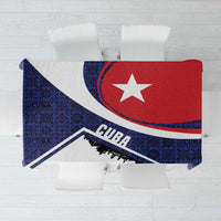 Cuba Flag Tablecloth Red White and Blue Design with Cuban Star and Havana City Skyline - Wonder Print Shop