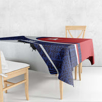 Cuba Flag Tablecloth Red White and Blue Design with Cuban Star and Havana City Skyline - Wonder Print Shop