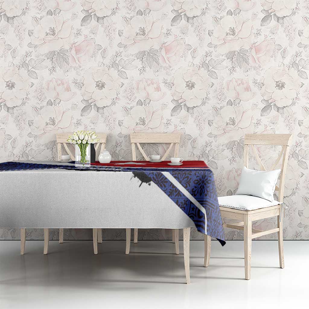 Cuba Flag Tablecloth Red White and Blue Design with Cuban Star and Havana City Skyline - Wonder Print Shop