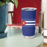 Cuba Flag Tumbler Cup Red White and Blue Design with Cuban Star and Havana City Skyline - Wonder Print Shop