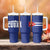 Cuba Flag Tumbler With Handle Red White and Blue Design with Cuban Star and Havana City Skyline - Wonder Print Shop