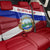 Costa Rica Flag Back Car Seat Cover Red White Blue with National Coat of Arms and Shield Design - Wonder Print Shop